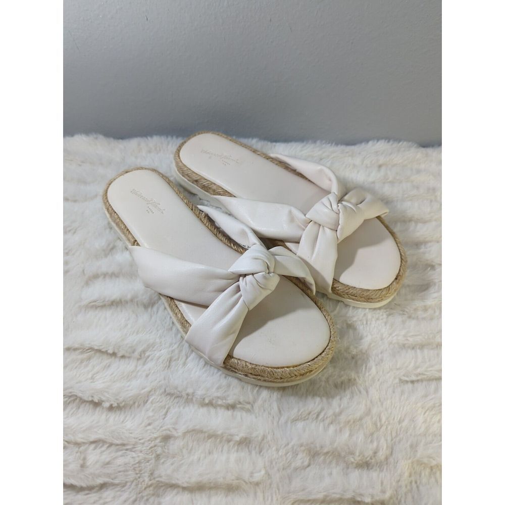 Universal Thread Women's Dena Knotted Espadrille Sandals Off White Size 6 1/2‎